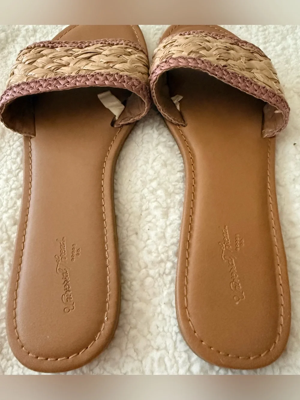 Universal Thread Dez Rose Pink Tan Woven Sandals Size 7.5
